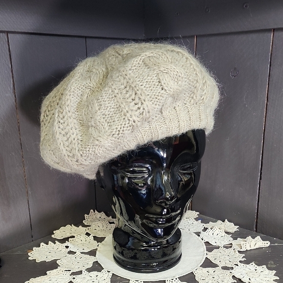 Cozy Knit Beret in Cream